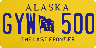 AK license plate GYW500