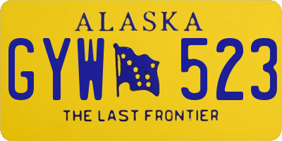 AK license plate GYW523