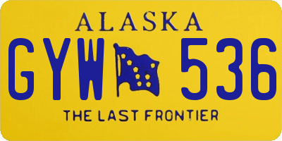 AK license plate GYW536