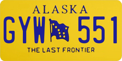 AK license plate GYW551