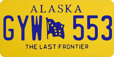 AK license plate GYW553