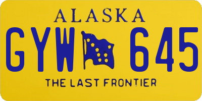 AK license plate GYW645