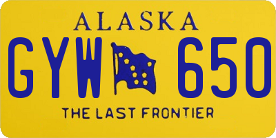 AK license plate GYW650
