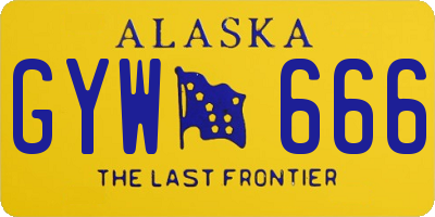 AK license plate GYW666
