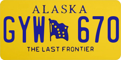 AK license plate GYW670