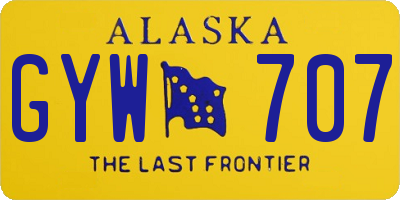 AK license plate GYW707