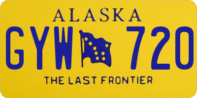 AK license plate GYW720
