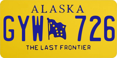 AK license plate GYW726