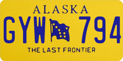 AK license plate GYW794