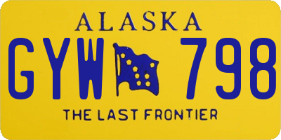 AK license plate GYW798