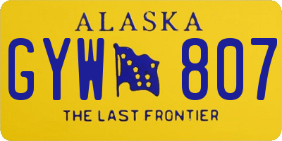 AK license plate GYW807