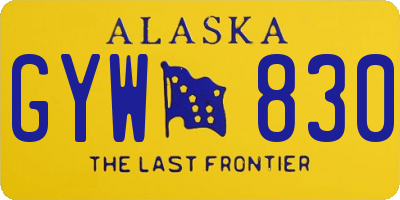 AK license plate GYW830