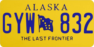 AK license plate GYW832