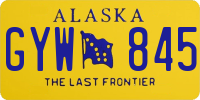 AK license plate GYW845