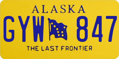 AK license plate GYW847