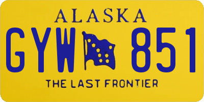AK license plate GYW851