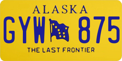 AK license plate GYW875