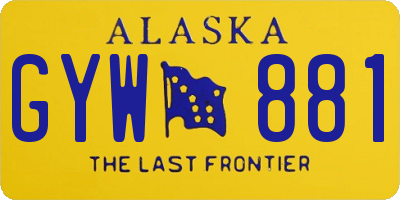 AK license plate GYW881