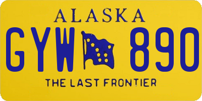 AK license plate GYW890