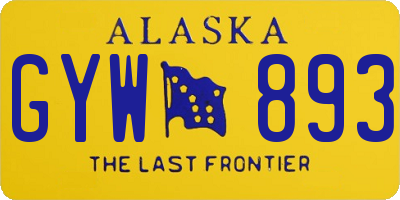 AK license plate GYW893