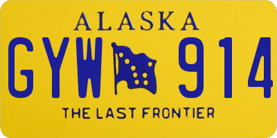 AK license plate GYW914