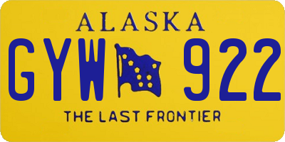AK license plate GYW922