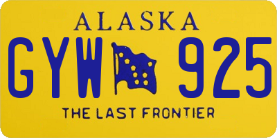 AK license plate GYW925