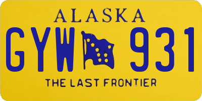 AK license plate GYW931