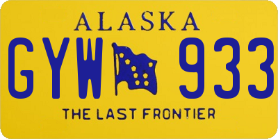 AK license plate GYW933