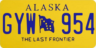 AK license plate GYW954