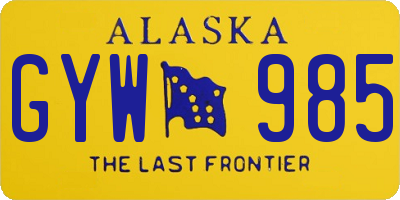 AK license plate GYW985