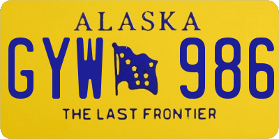 AK license plate GYW986