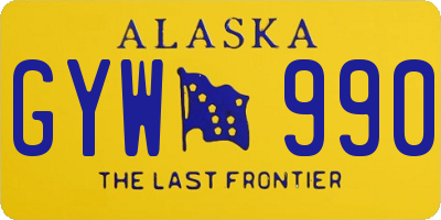 AK license plate GYW990