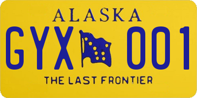 AK license plate GYX001