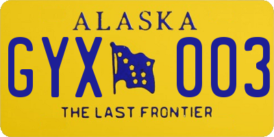 AK license plate GYX003
