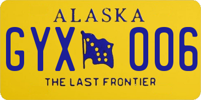 AK license plate GYX006
