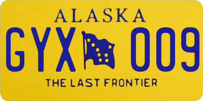 AK license plate GYX009