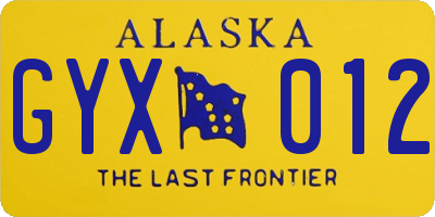 AK license plate GYX012