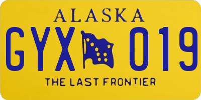 AK license plate GYX019