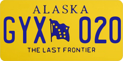 AK license plate GYX020