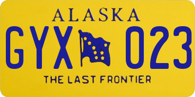 AK license plate GYX023