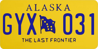 AK license plate GYX031