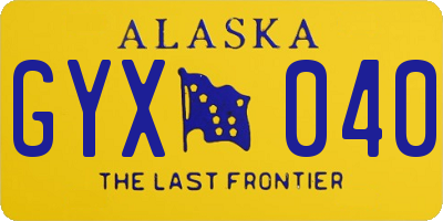 AK license plate GYX040