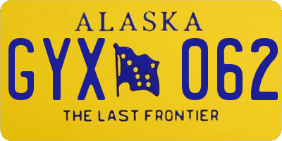 AK license plate GYX062
