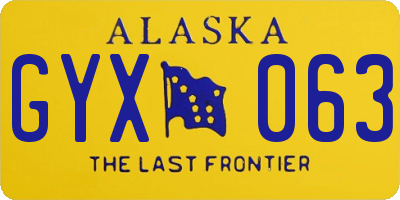 AK license plate GYX063