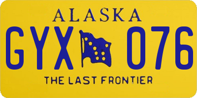 AK license plate GYX076