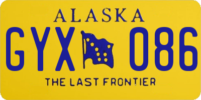 AK license plate GYX086