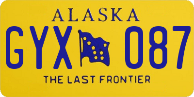 AK license plate GYX087