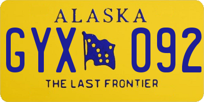 AK license plate GYX092