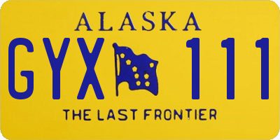 AK license plate GYX111